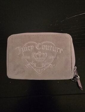 Juicy Couture Plush Zip Wallet in Light Pink Velvet